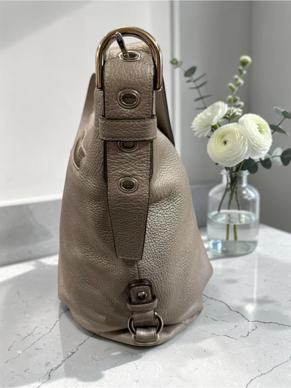 Coach Pebbled Leather Duffle Shoulder Bag NWOT